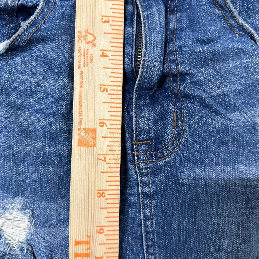 Aeropostale Skirt Womens Size 4 Blue Distressed Raw Hem Denim Mini Casual Jean
